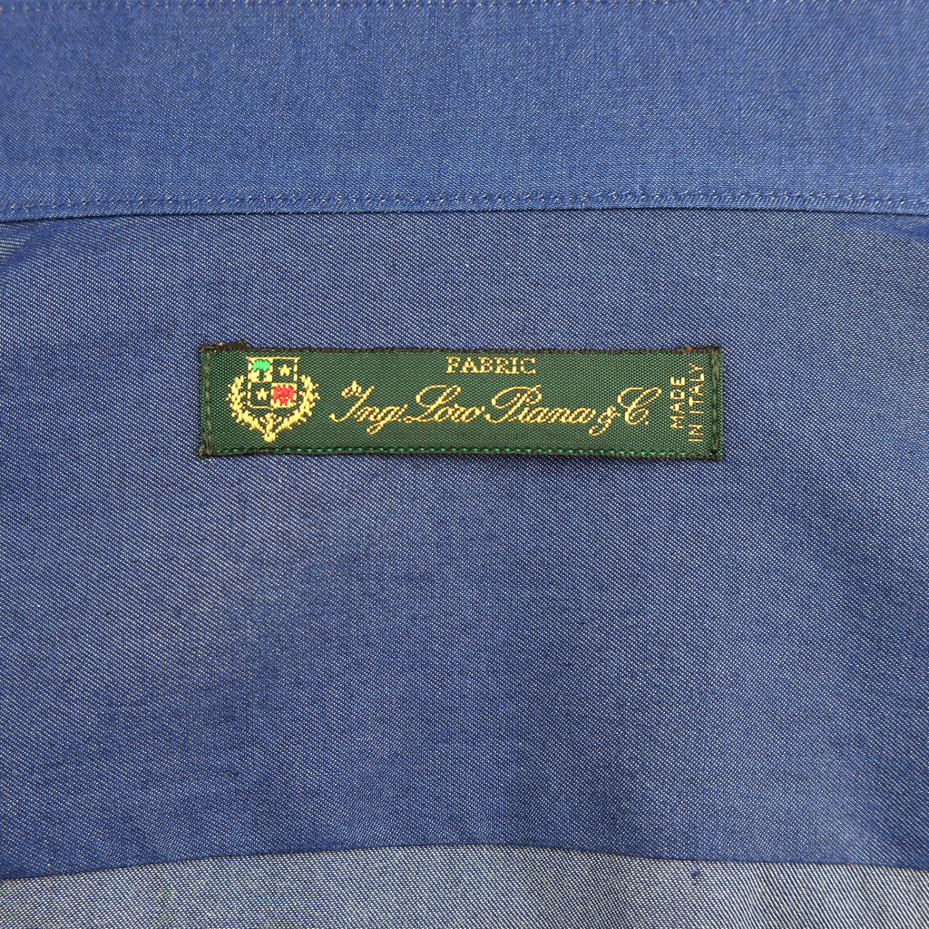 Loro Piana Fabric Men Shirt Sleeve Long Blue