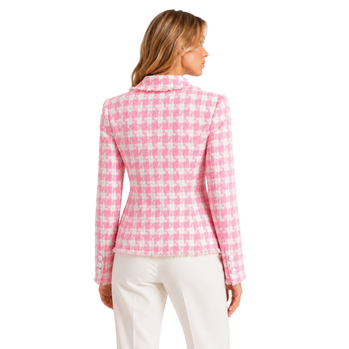 Balmain Women Jacket Quadri Pink