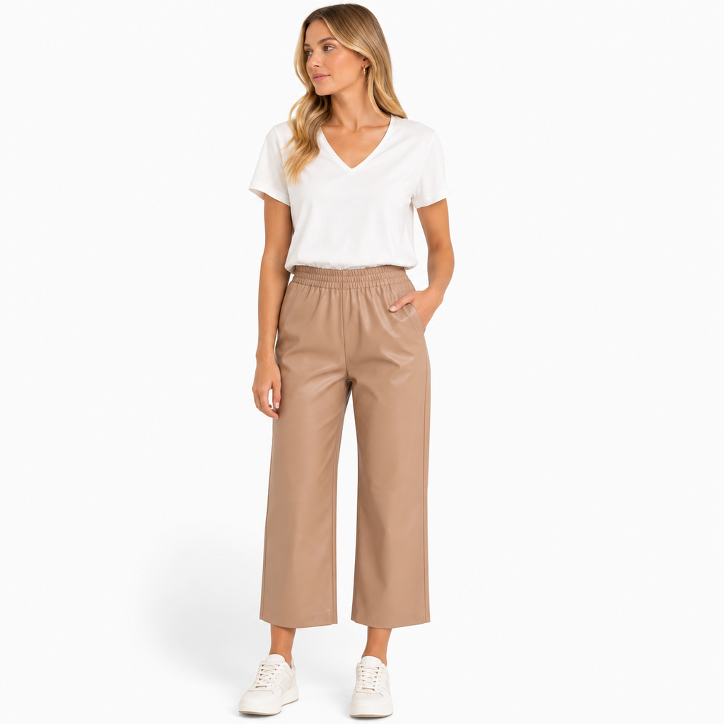 Pinko Women Trousers Leather Brown