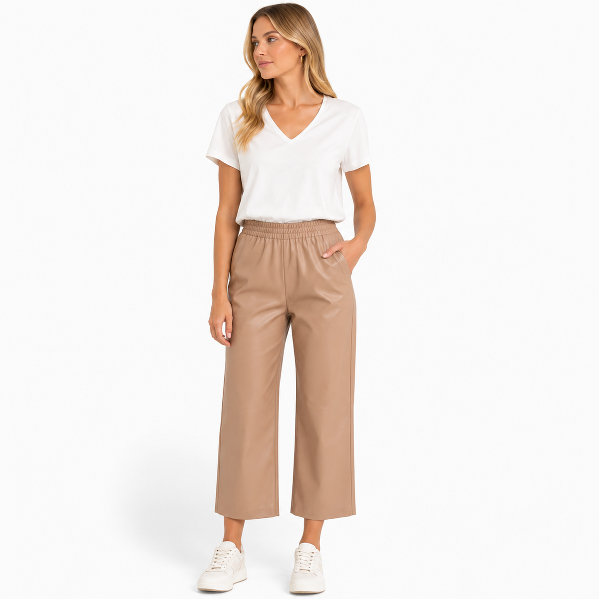 Pinko Women Trousers Leather Brown