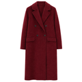 Alpha Studio Women Coat Double-Breasted Long Wool Red