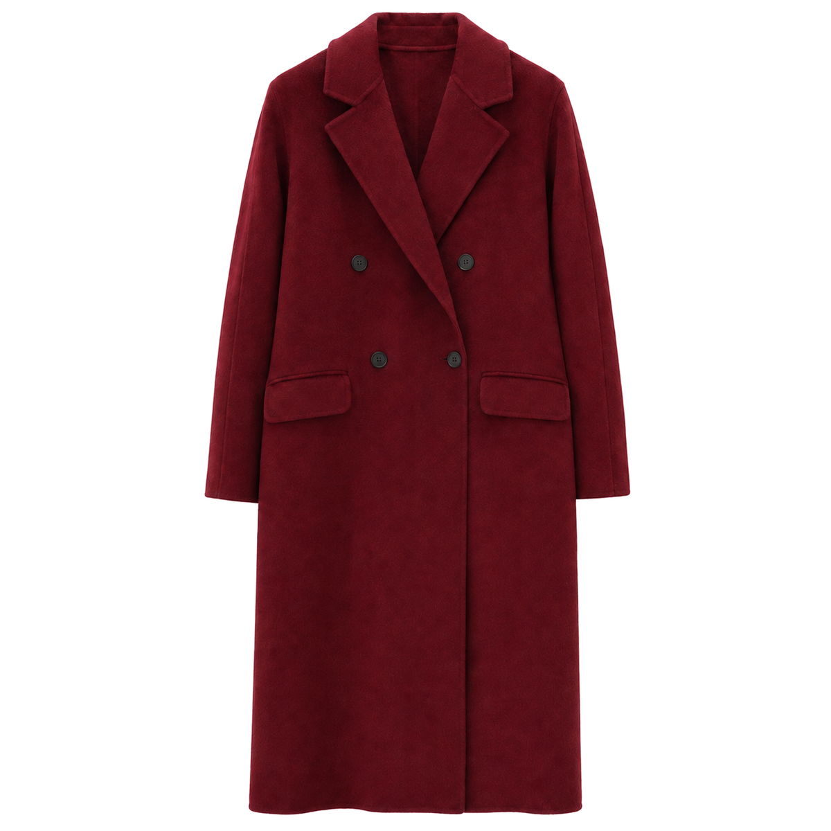 Alpha Studio Women Coat Double-Breasted Long Wool Red