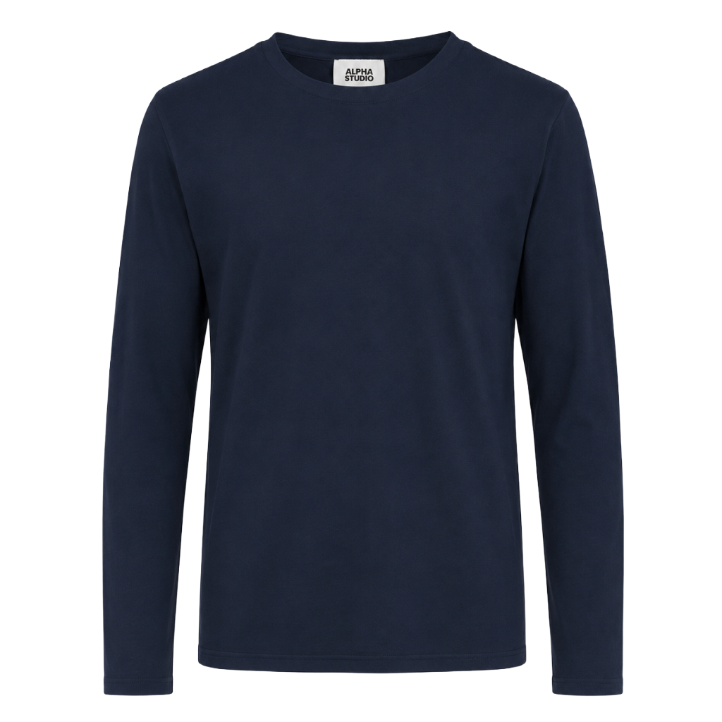 Alpha Studio Men T-Shirt Jersey Stretch Blue