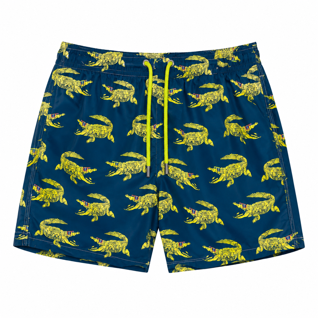 MC2 Saint Barth Men Swimsuit Alligator Blue