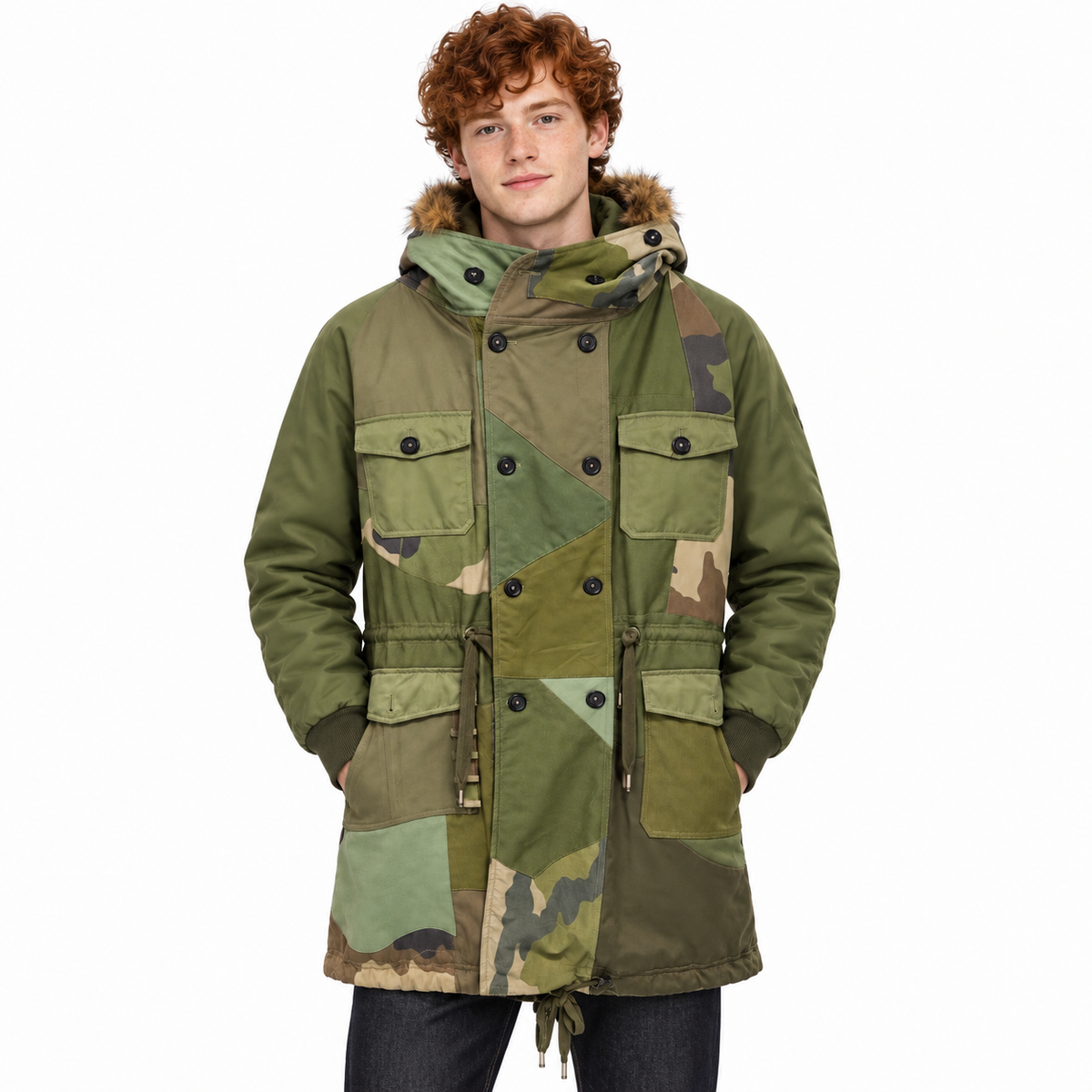 Dolce & Gabbana Men Jacket Mimetica Pelliccia Green