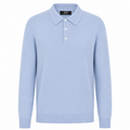 Alpha Studio Men Polo Silk Cashmere Light Blue