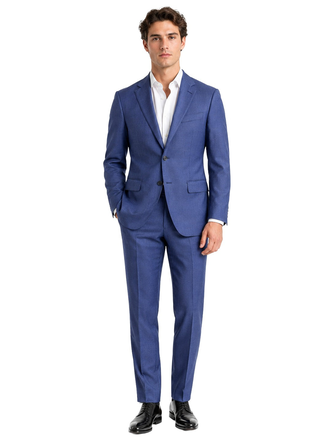 Ermenegildo Zegna Fabric Men Suit Wool Royal Blue