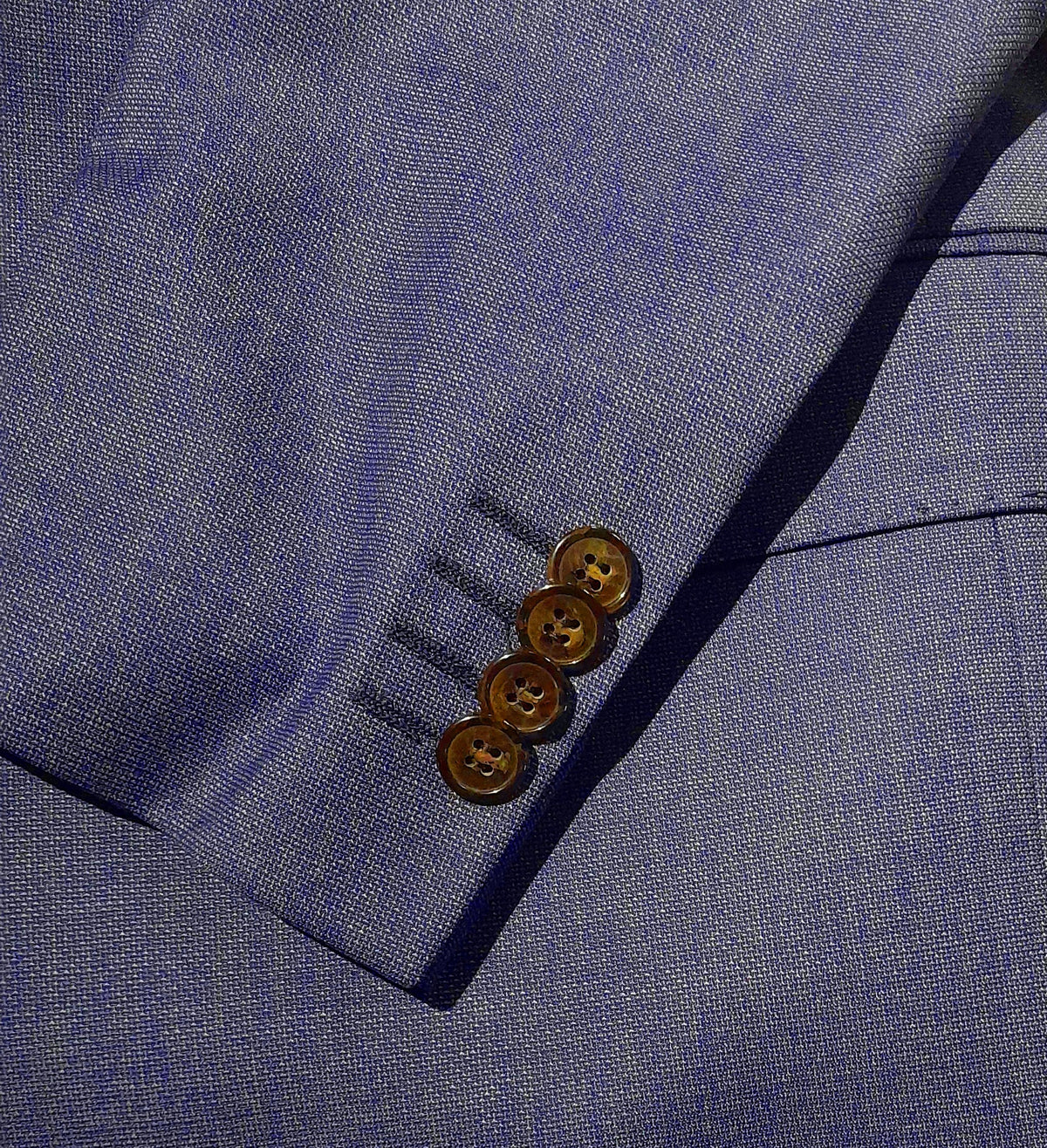 Ermenegildo Zegna Fabric Men Suit Wool Royal Blue