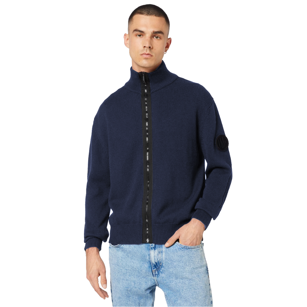La Martina Men Full Zip Sweater Blue