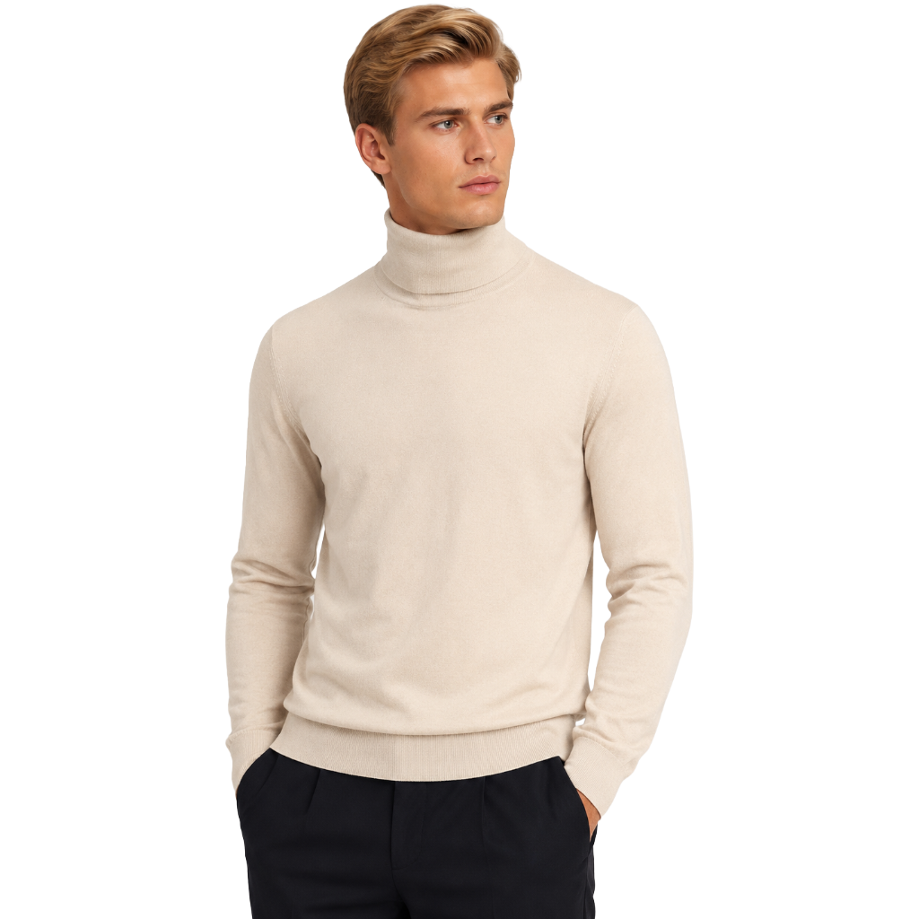 Alpha Studio Men Knit Ciclista Silk Cashmere Beige
