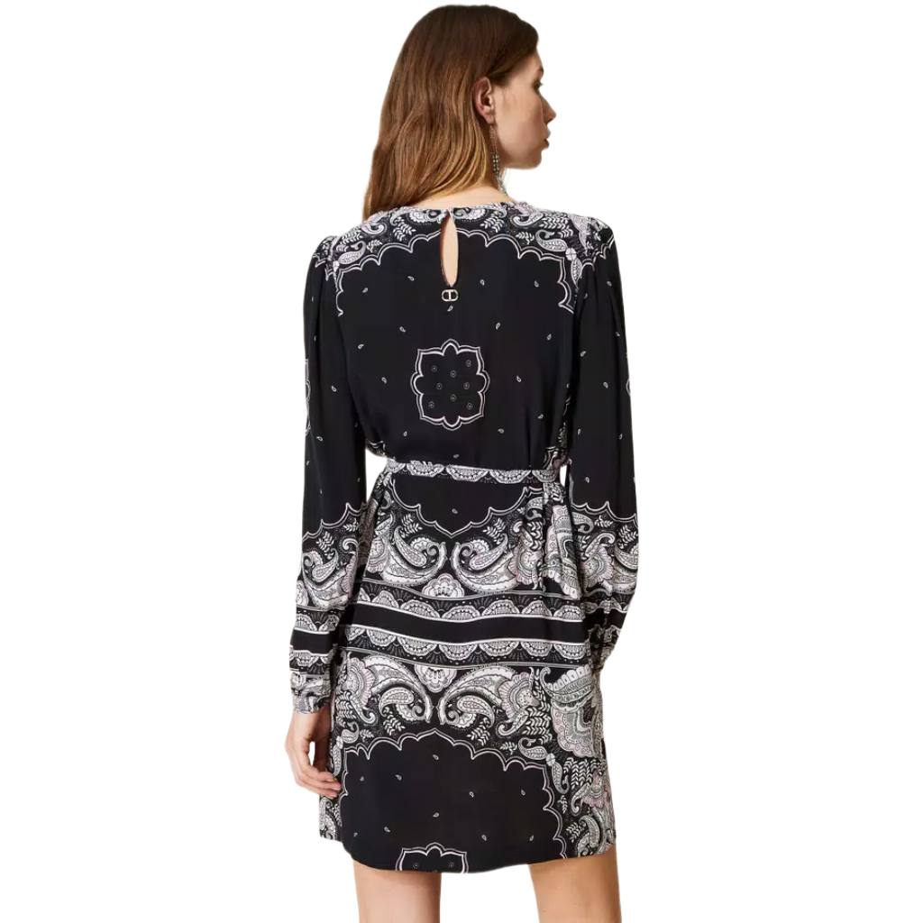 Twinset Women Dress Print Bandana Black