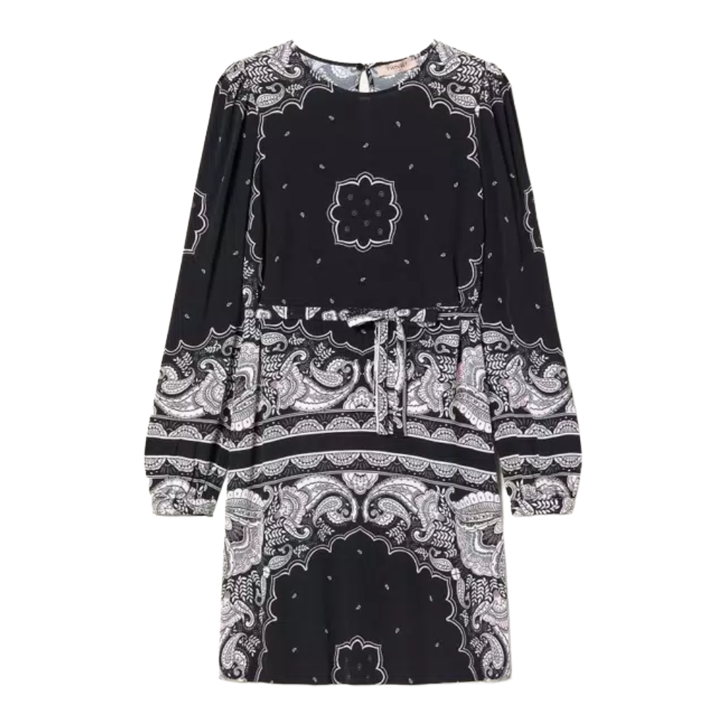 Twinset Women Dress Print Bandana Black