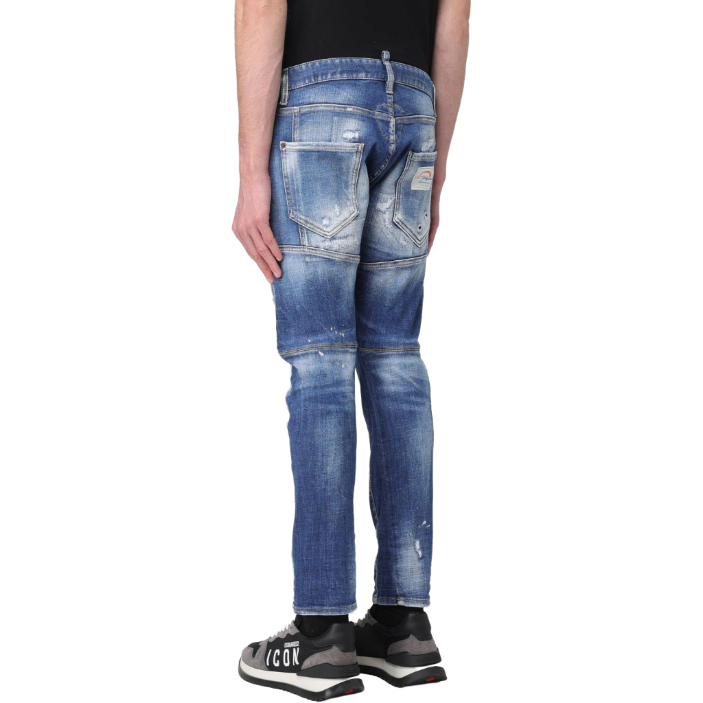 Dsquared2 Men Denim Tidy Biker Jeans Blue