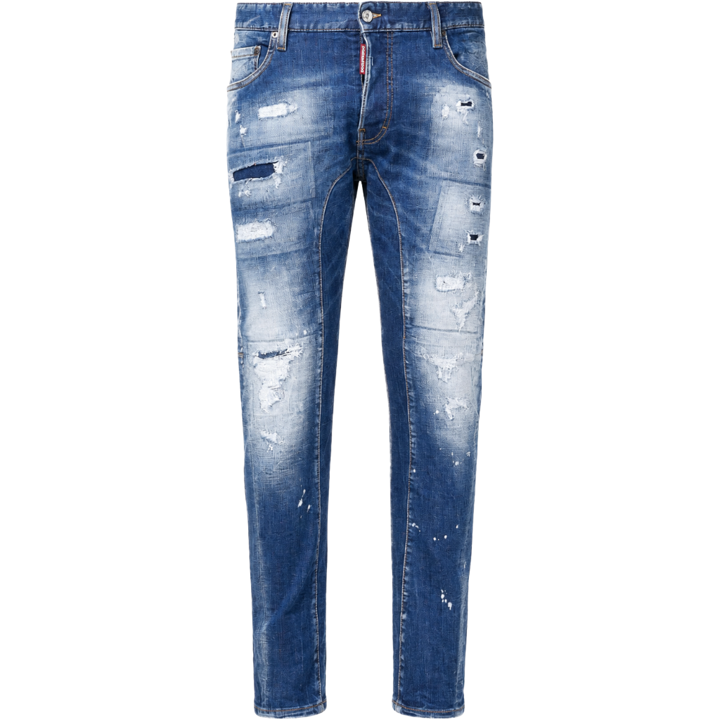 Dsquared2 Men Denim Tidy Biker Jeans Blue