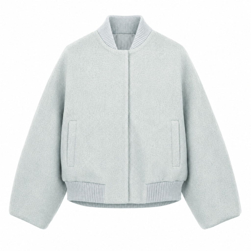 Loro Piana Fabric Women Bomber Ghiaccio Ice