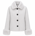 Loro Piana Fabric Women Coat Short Pelliccia Ice