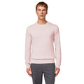 Alpha Studio Men Crew Neck Silk Cashmere Sweaters Pink