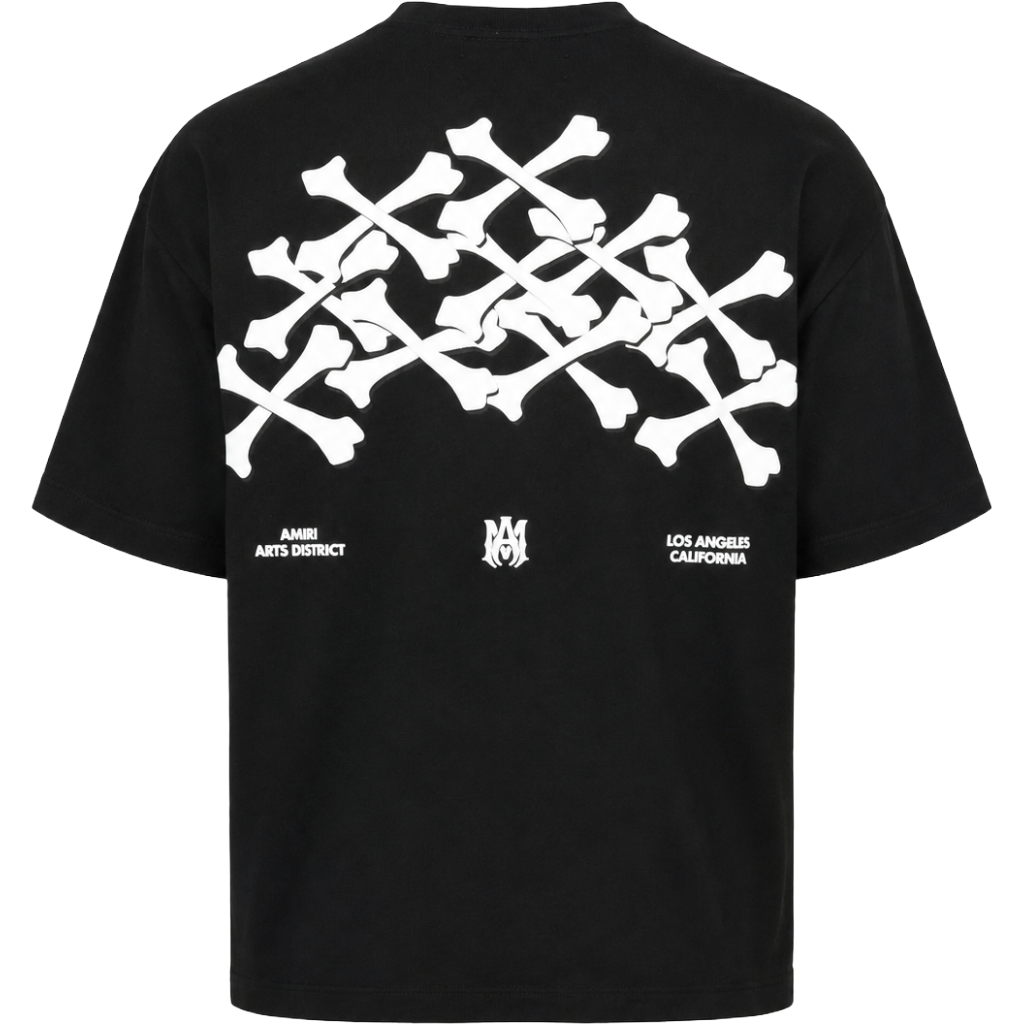 Amiri Men Bones Stacked T-Shirt Black