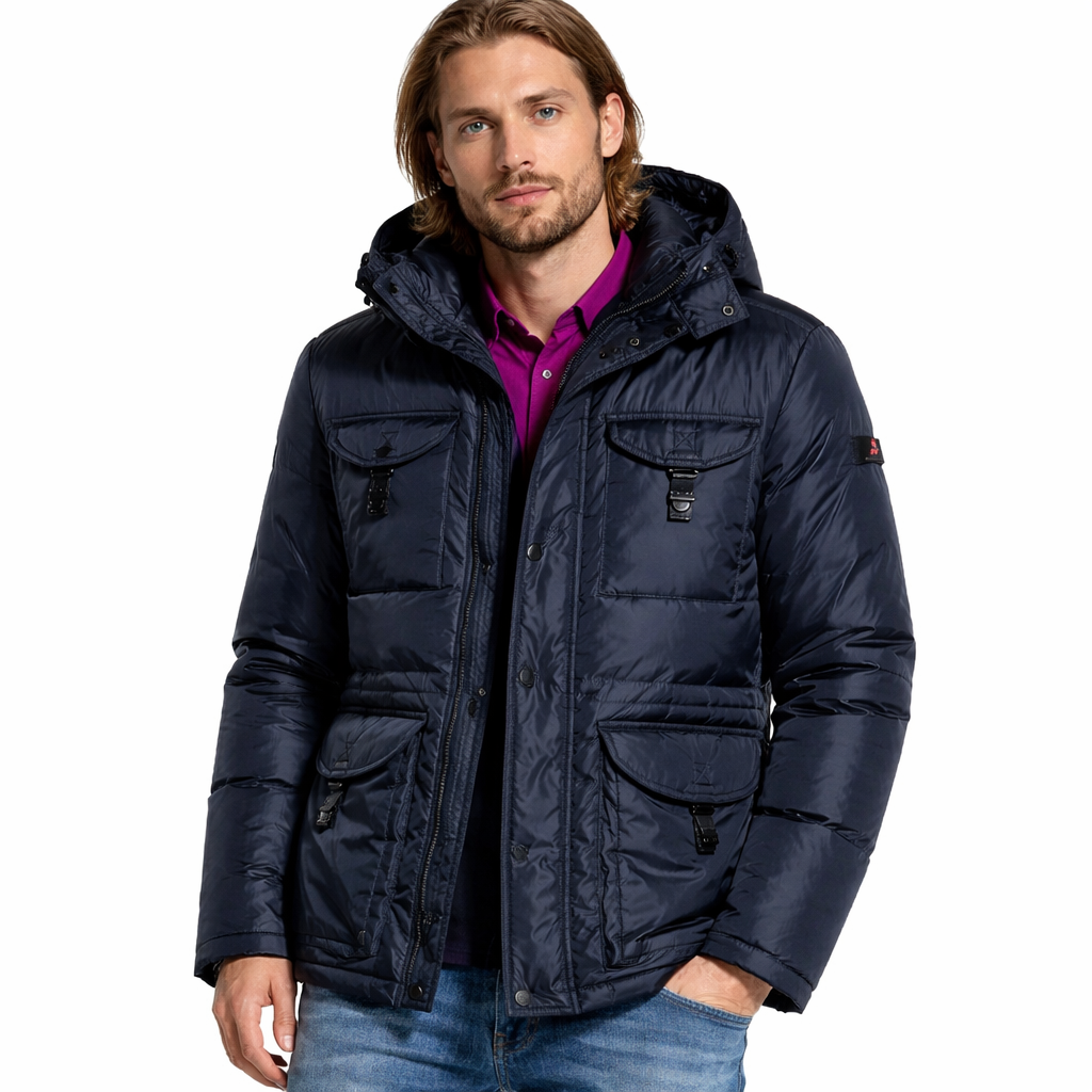 Peuterey Men Field Jacket Taffetà Blue