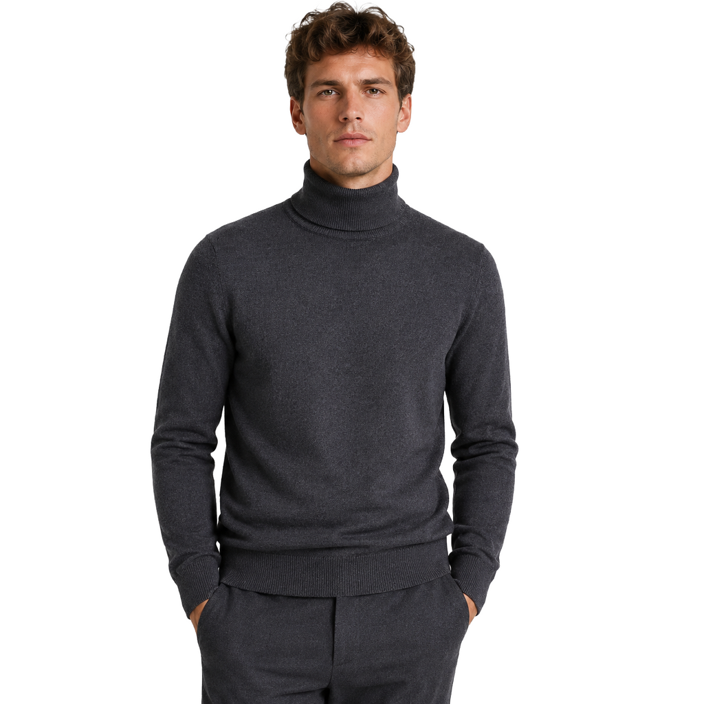 Alpha Studio Men Knit Ciclista High Neck Grey