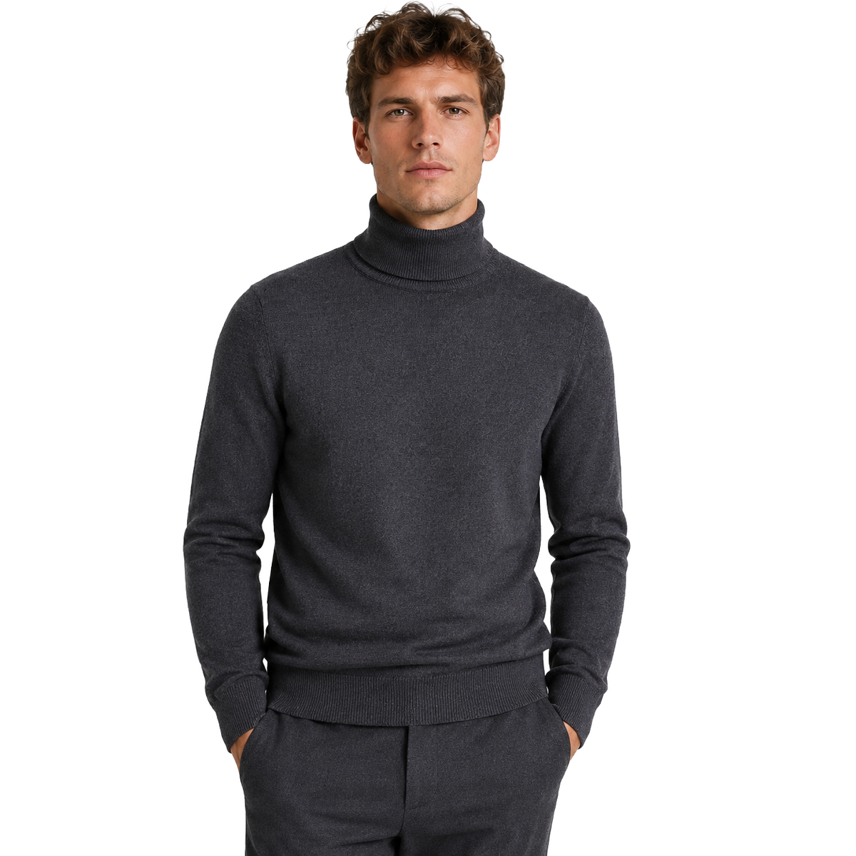 Alpha Studio Men Knit Ciclista High Neck Grey