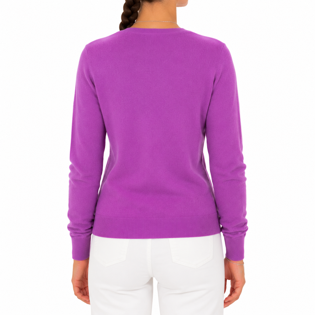 Emilio Romanelli Women Knit Cashmere Crew Neck Purple