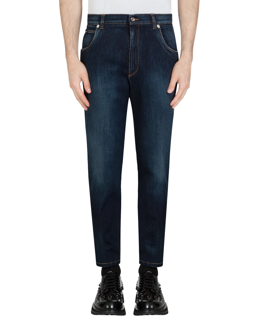 Dolce & Gabbana Men Stretch Washed Style Jeans Blue