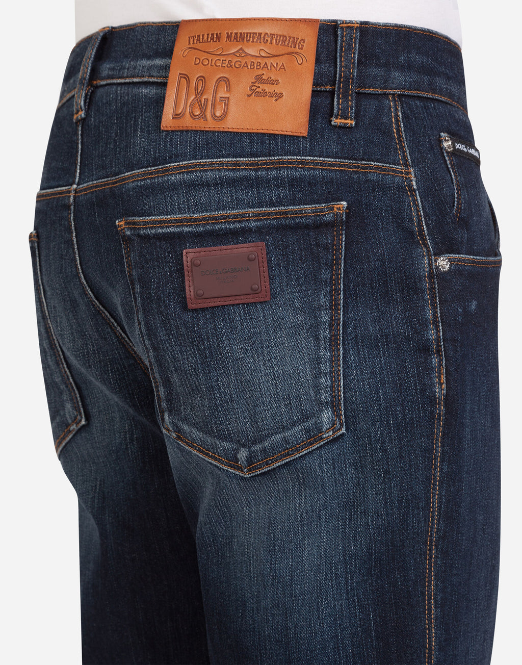 Dolce & Gabbana Men Stretch Washed Style Jeans Blue