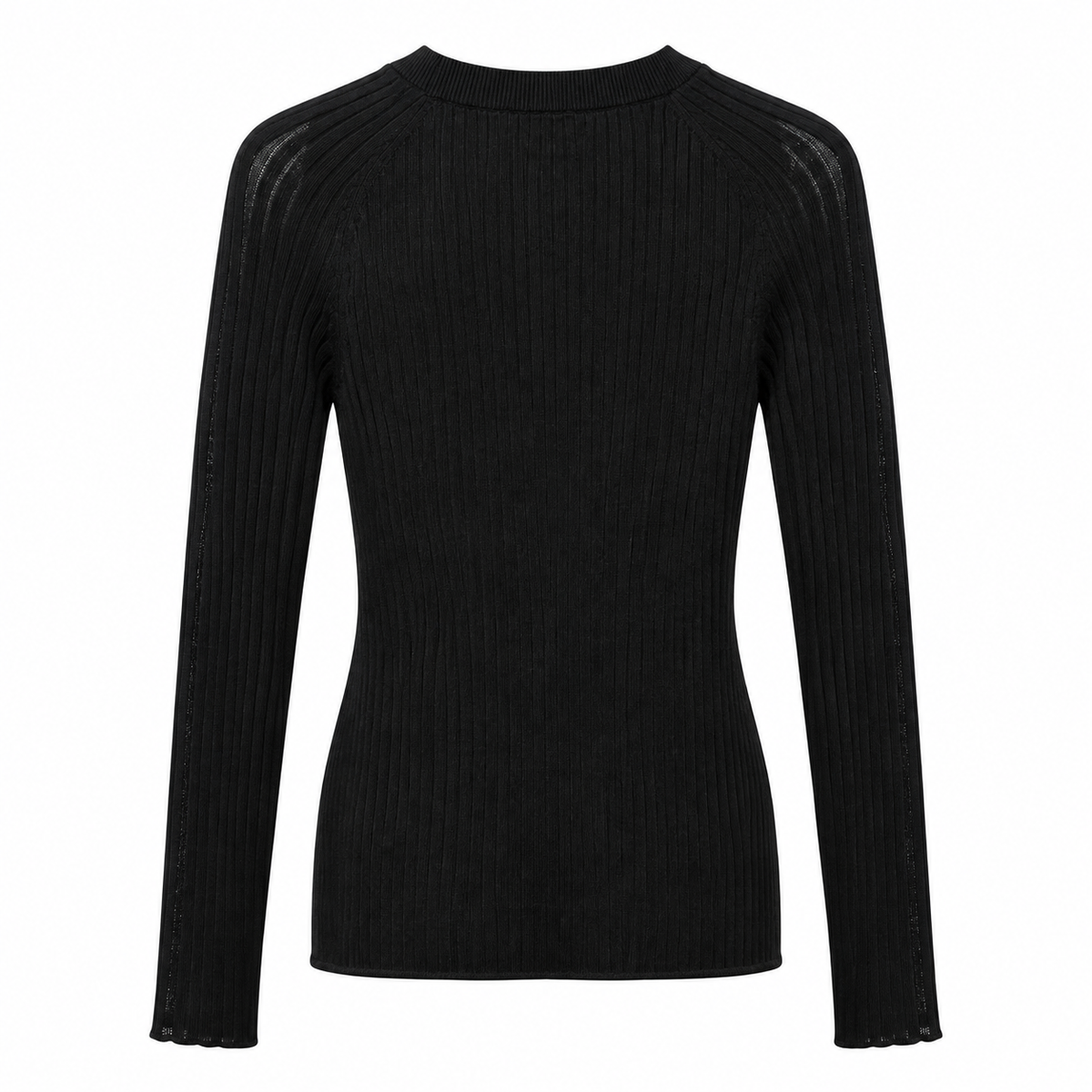 anna molinari Women Crew Neck Long Coste Sweaters Black