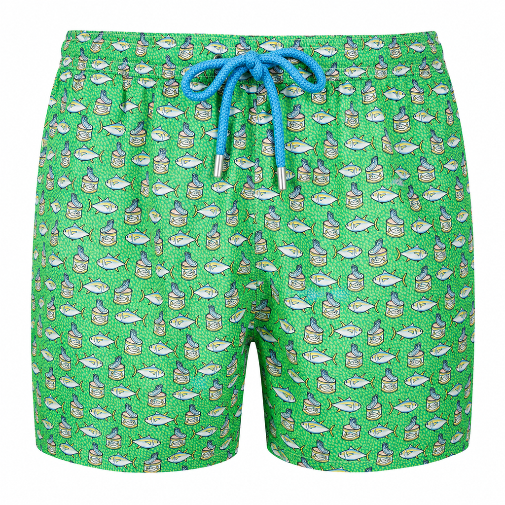 MC2 Saint Barth Men Swimsuit Patterned Tuna Green