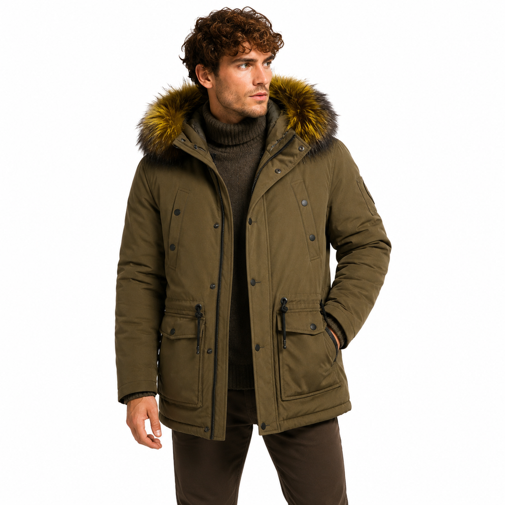 Moose knuckles Men Jacket Long Hooded Green