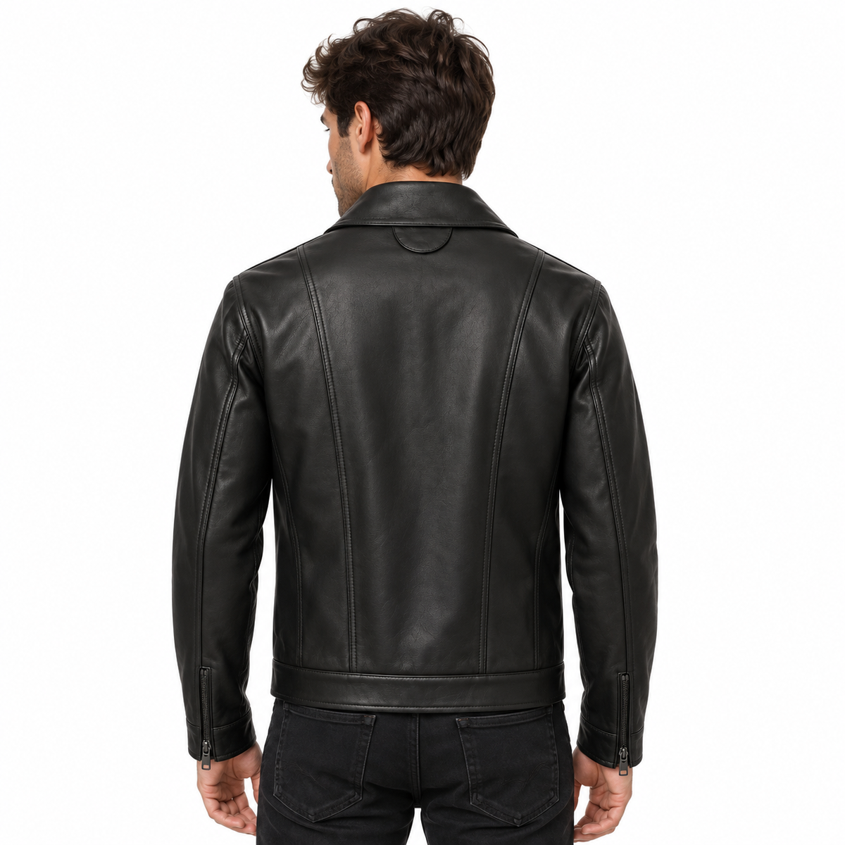 Dolce & Gabbana Men Chiodo Leather Jackets Black