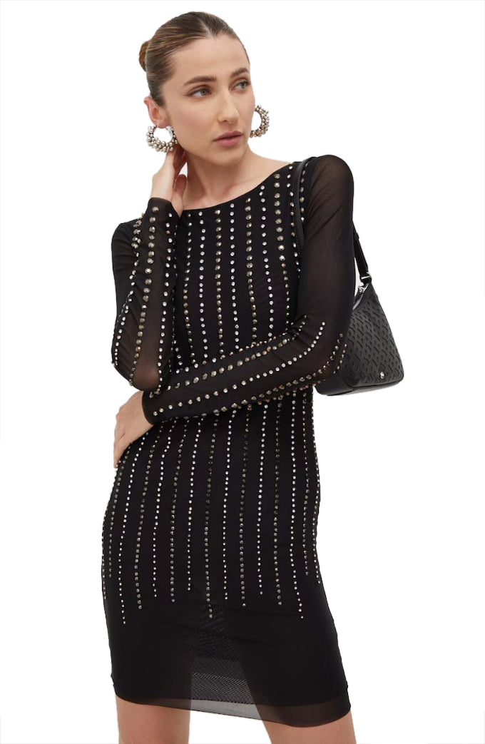 Patrizia Pepe Women Dress Tulle Strass Black