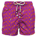 MC2 Saint Barth Men Swimsuit Giraffe Safari Purple