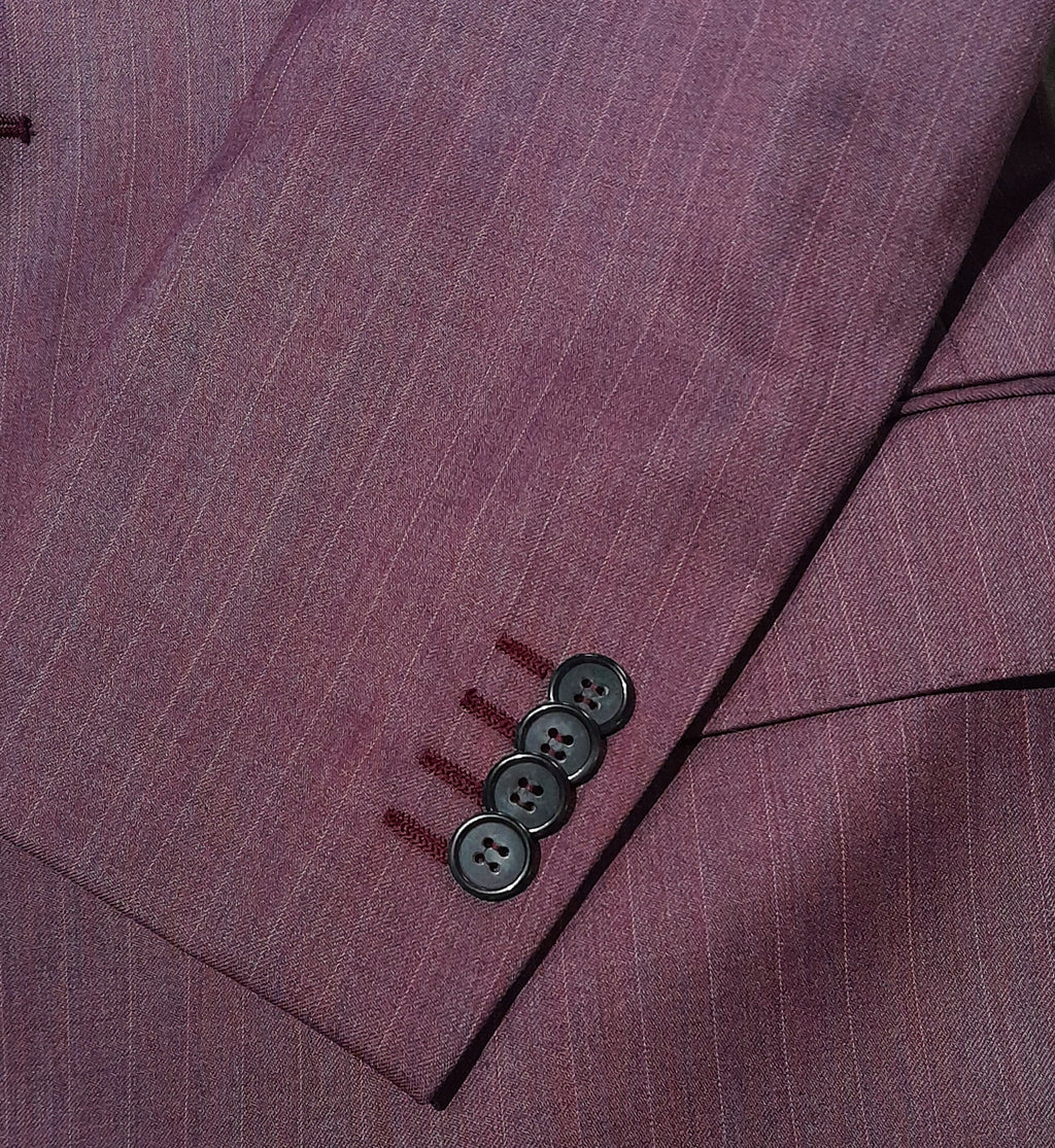 Ermenegildo Zegna Fabric Men Suit Wool Pinstripe Purple