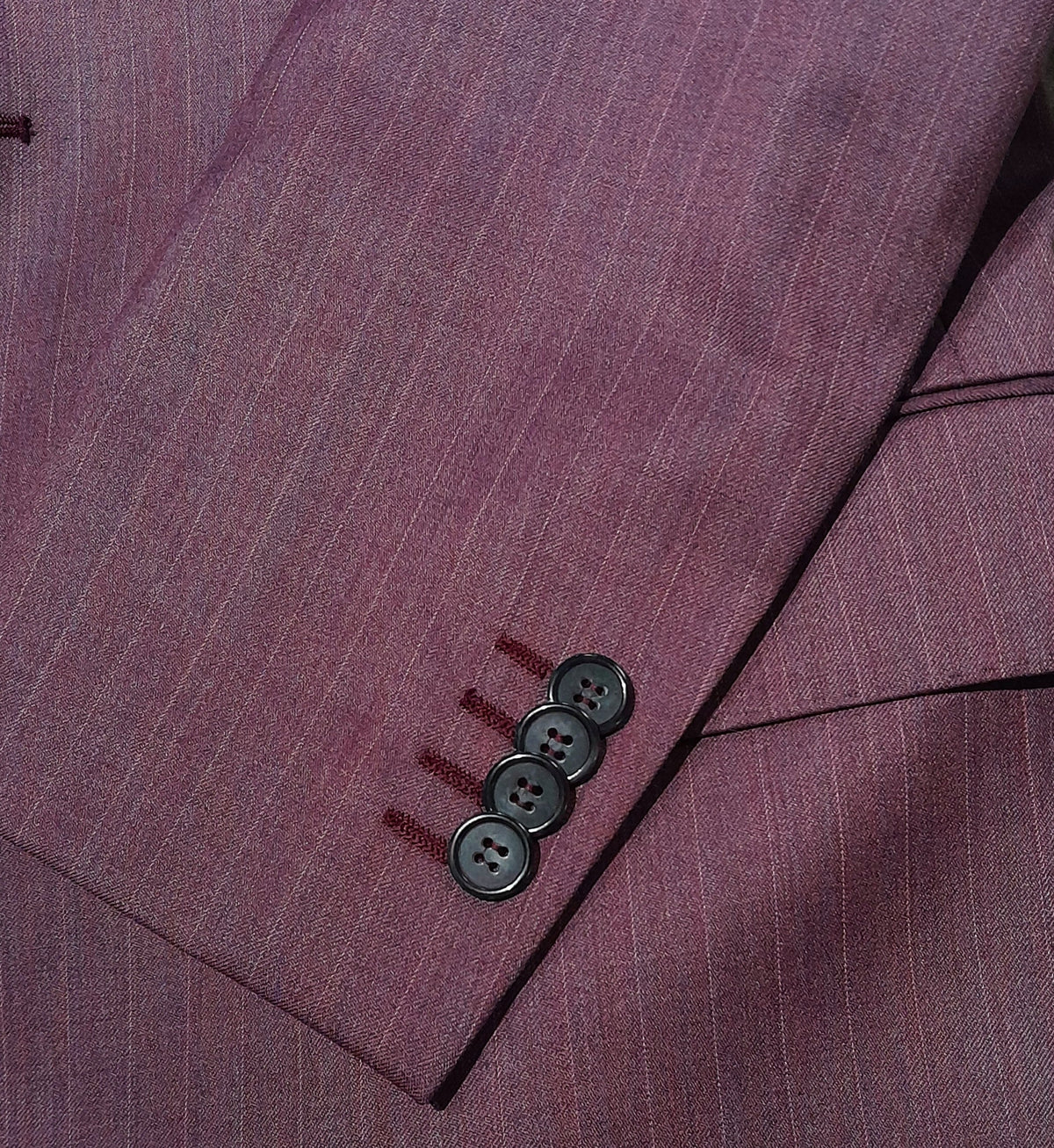 Ermenegildo Zegna Fabric Men Suit Wool Pinstripe Purple
