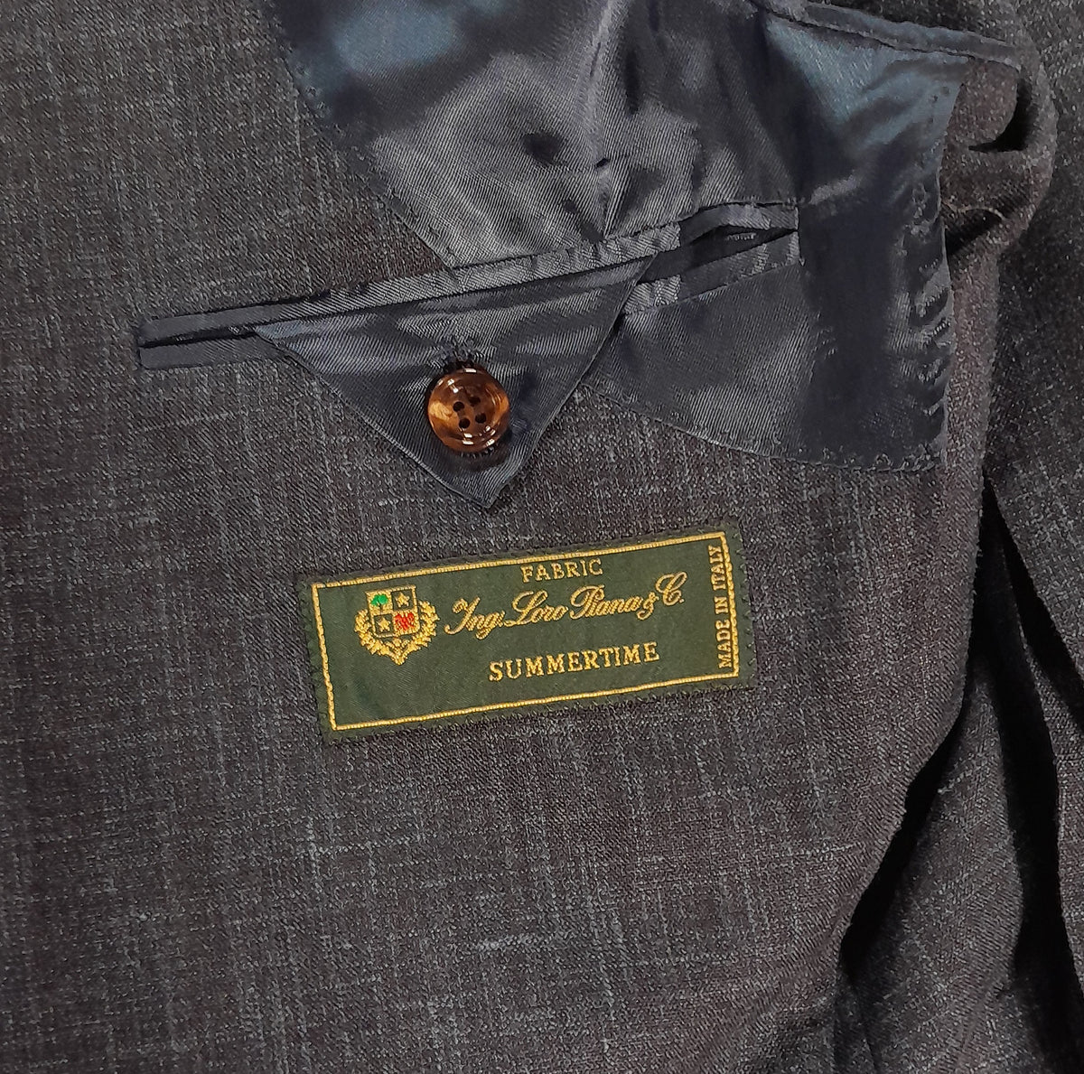Loro Piana Fabric Men Suit Blend Wool Silk Blue