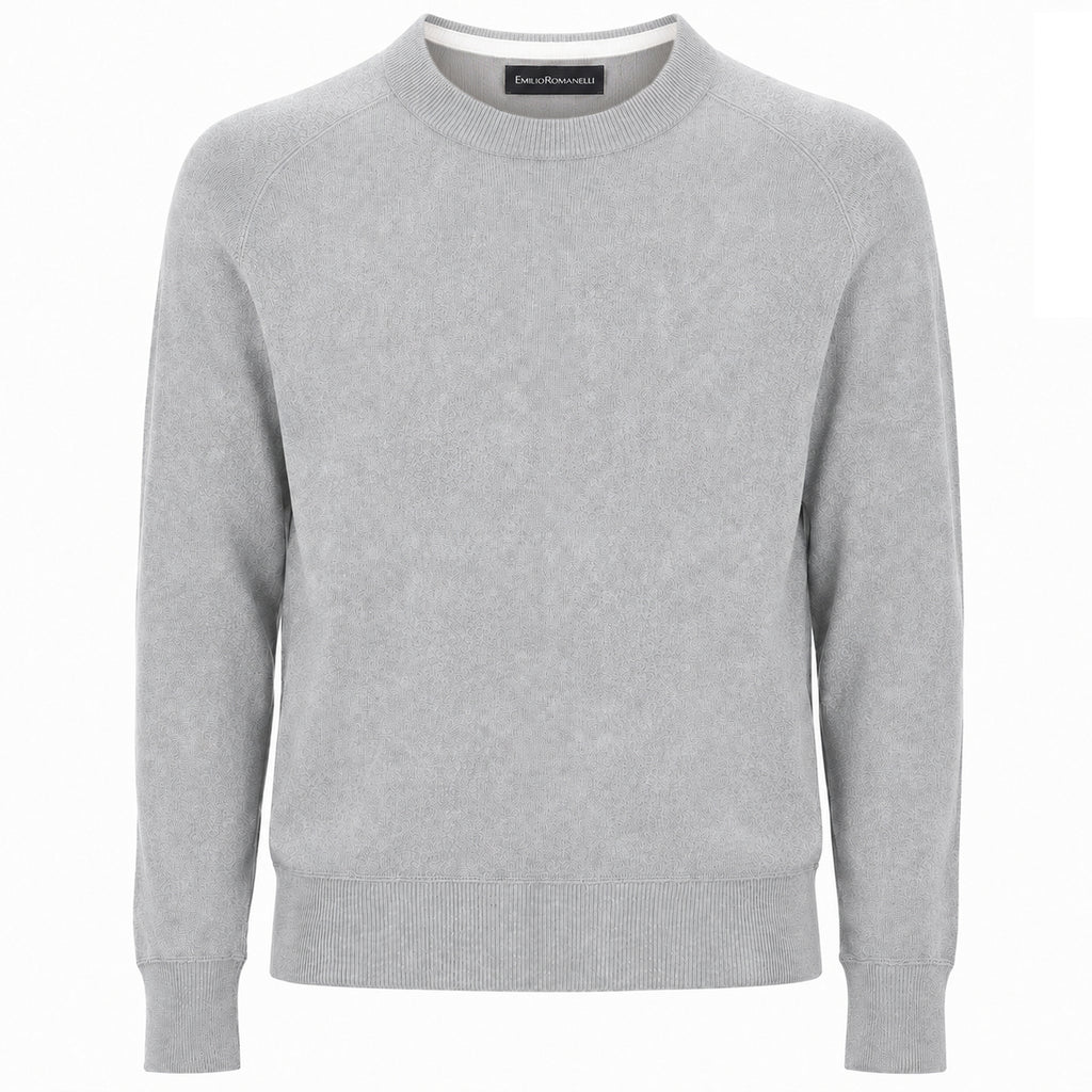 Emilio Romanelli Men Crew Neck Chiaro Sweaters Grey
