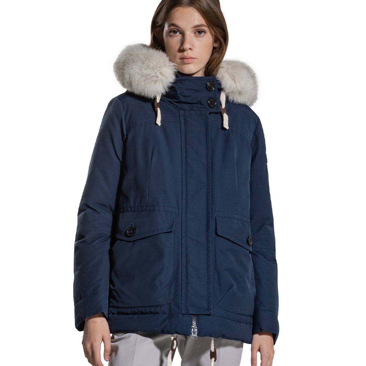 Peuterey Women Parka Padded Pelo Blue
