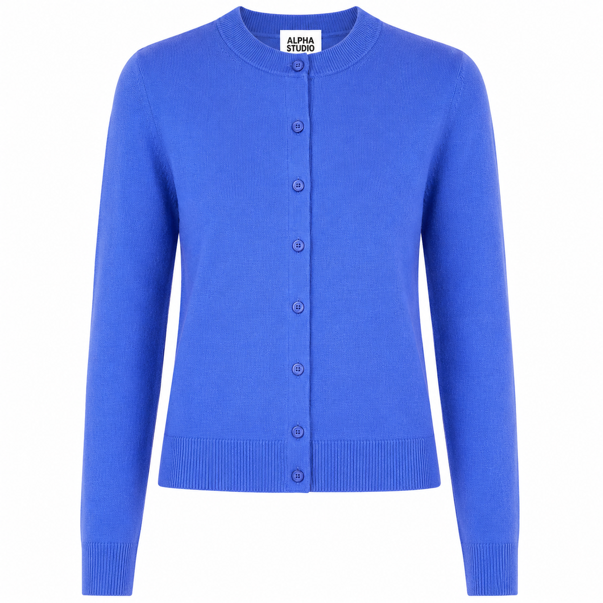 Alpha Studio Women Rebecca Cropped Long Retrò Sweaters Light Blue