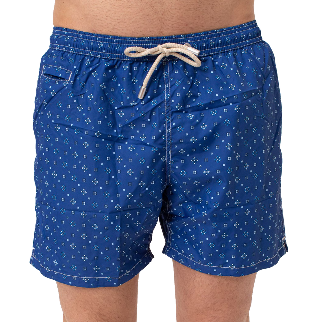 MC2 Saint Barth Men Micro Patterned Ornamental Tie Blue