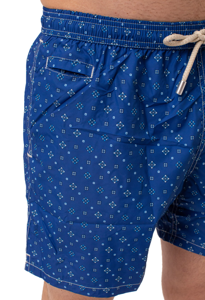 MC2 Saint Barth Men Micro Patterned Ornamental Tie Blue