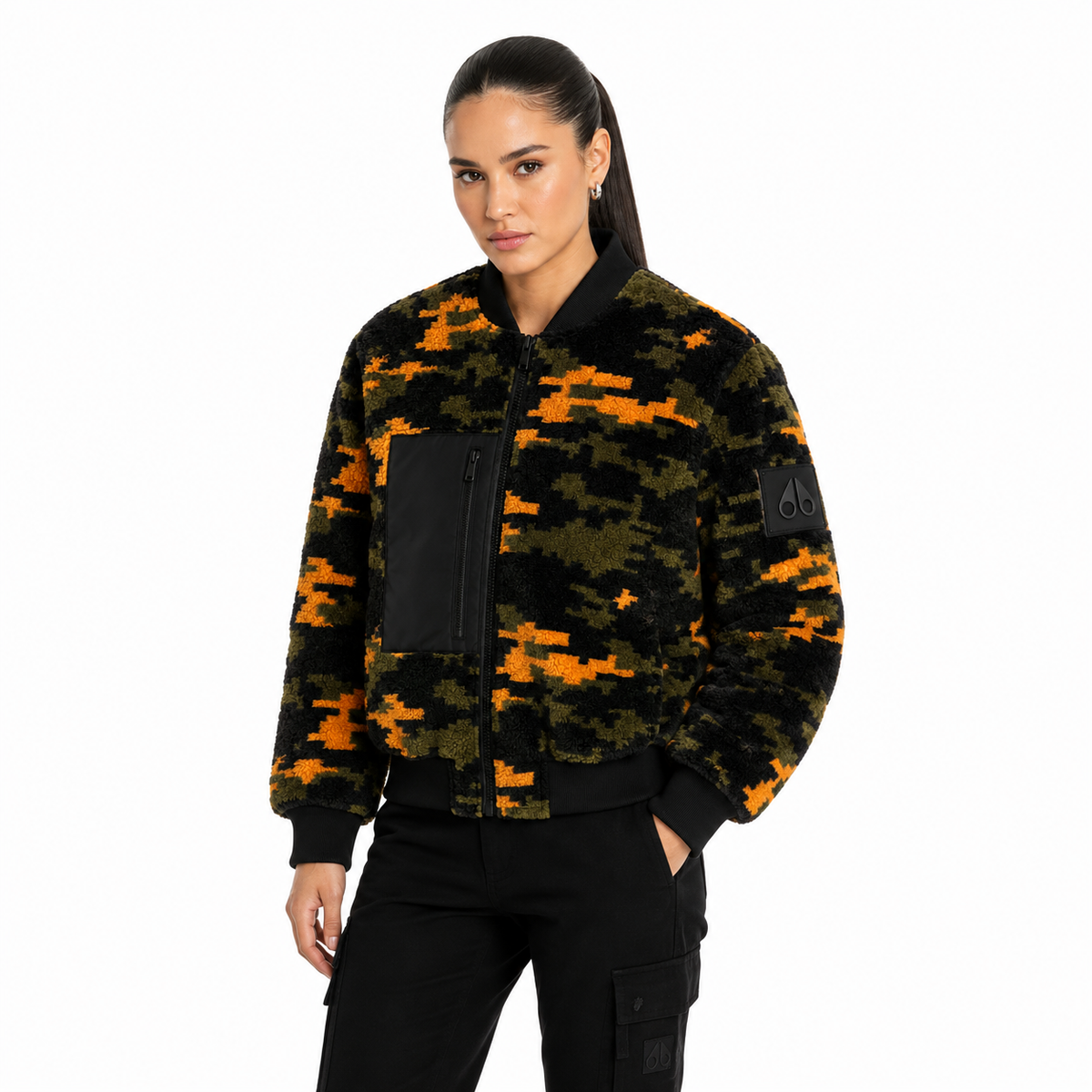 Moose knuckles Women Bomber Fur Camouflage