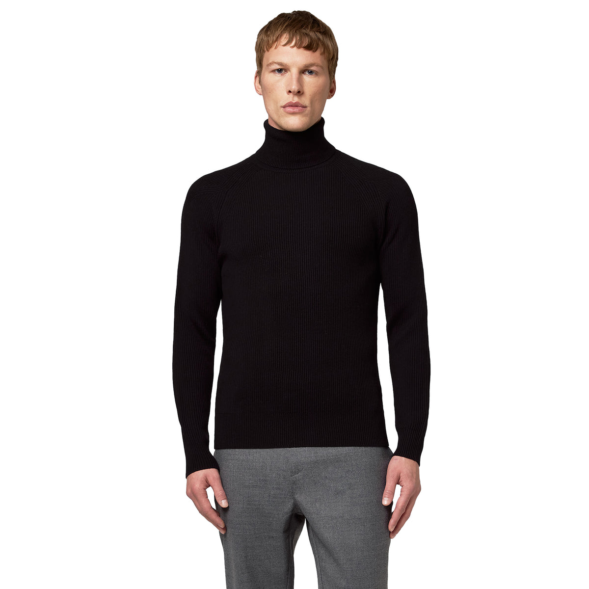 Alpha Studio Men Turtleneck Sella Merino Black