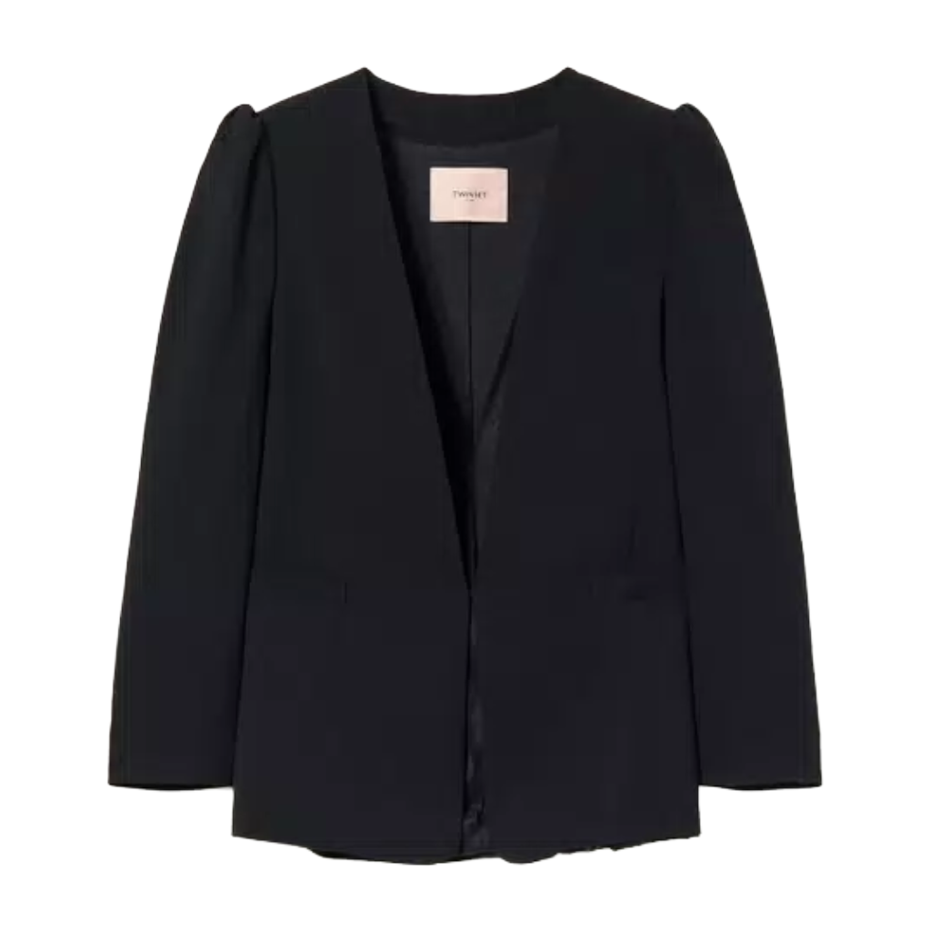 Twinset Women Jacket Blazer Sleeve Sbuffo Black