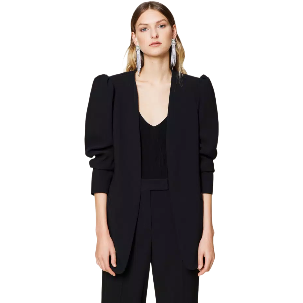 Twinset Women Jacket Blazer Sleeve Sbuffo Black