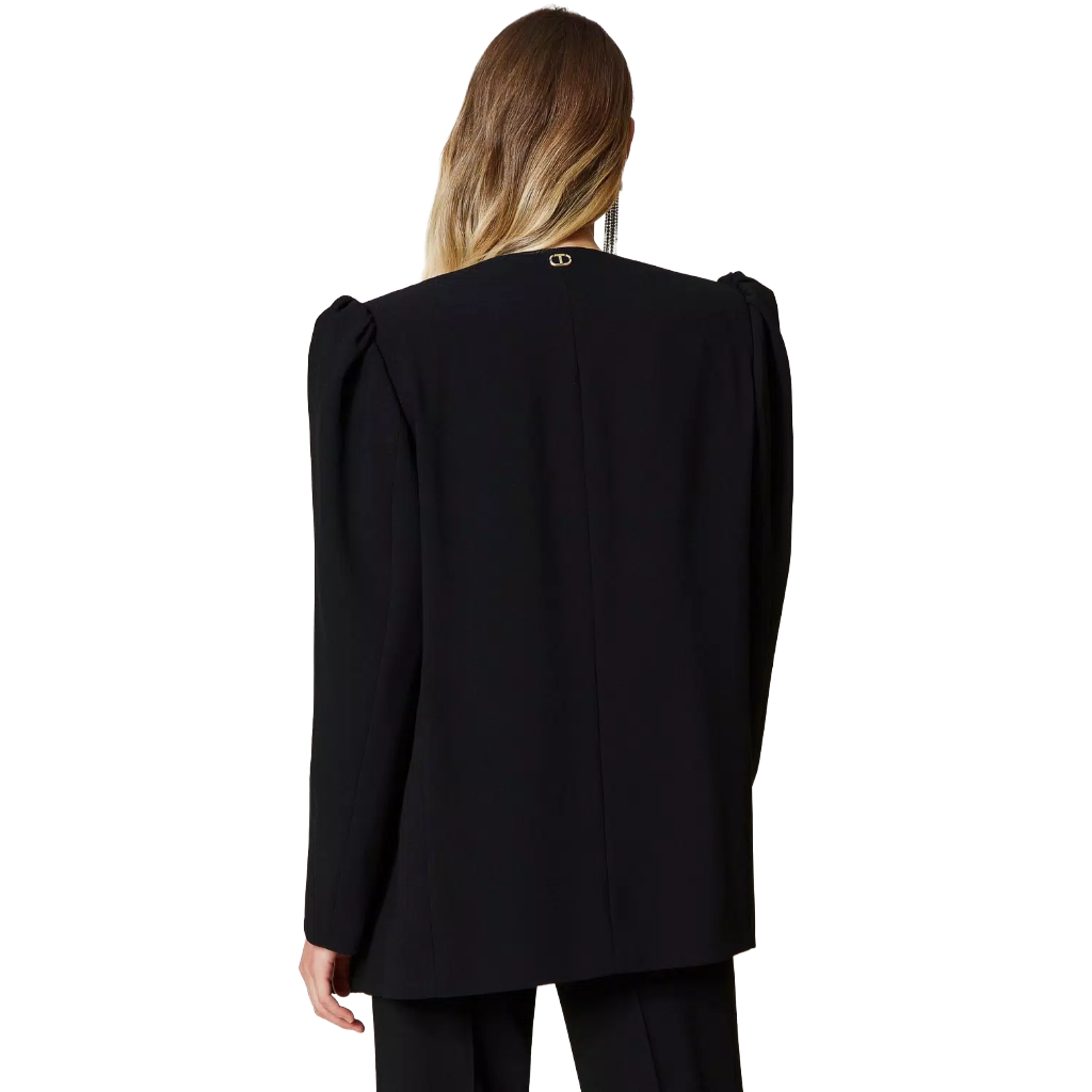 Twinset Women Jacket Blazer Sleeve Sbuffo Black