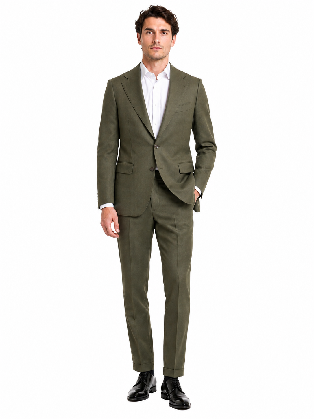 Ermenegildo Zegna Fabric Men Suit Wool Army Green