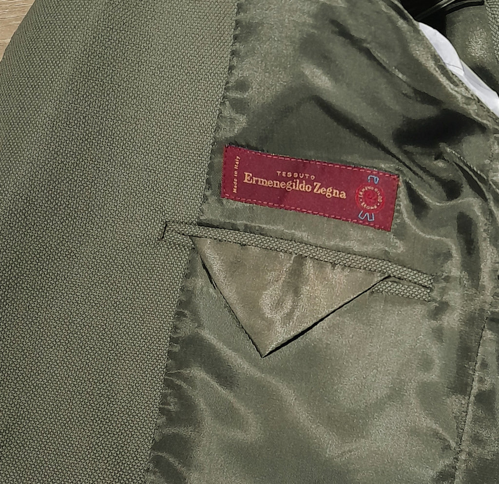 Ermenegildo Zegna Fabric Men Suit Wool Army Green