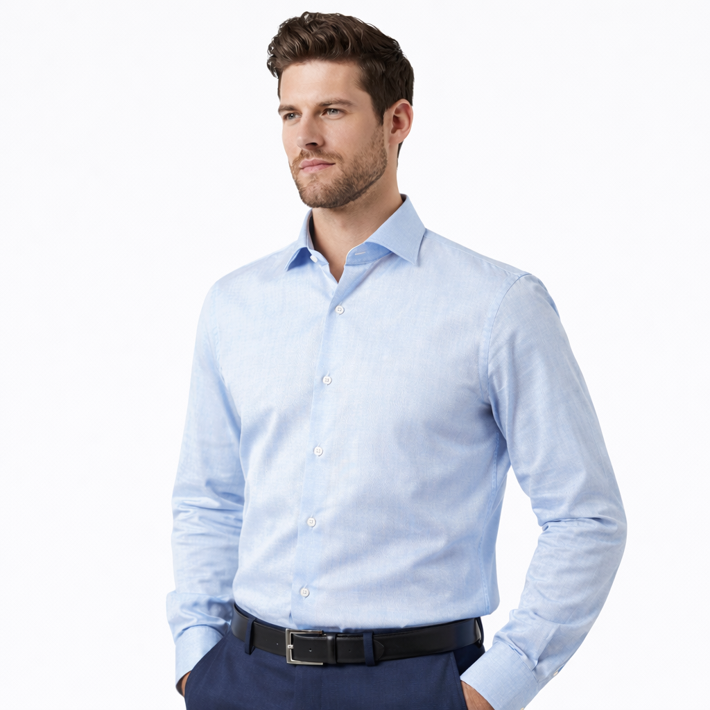 Bagutta Men Shirt Walter Neck Francese Light Blue